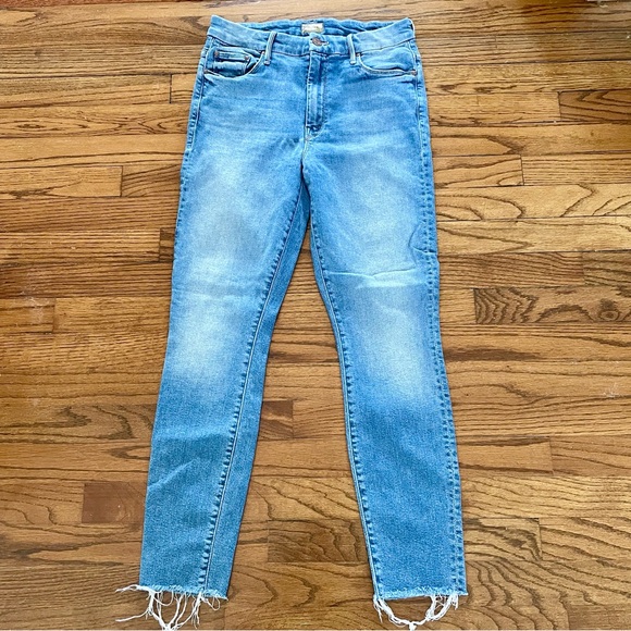Mother Denim Jeans High Waisted Looker Ankle Fray Shoot to Thrill Women’s Sz. 28 - Picture 2 of 11